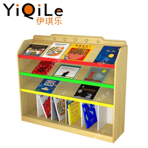 Hot sale kids storage shelf kids plastic bookshelf MDF book rack for kids