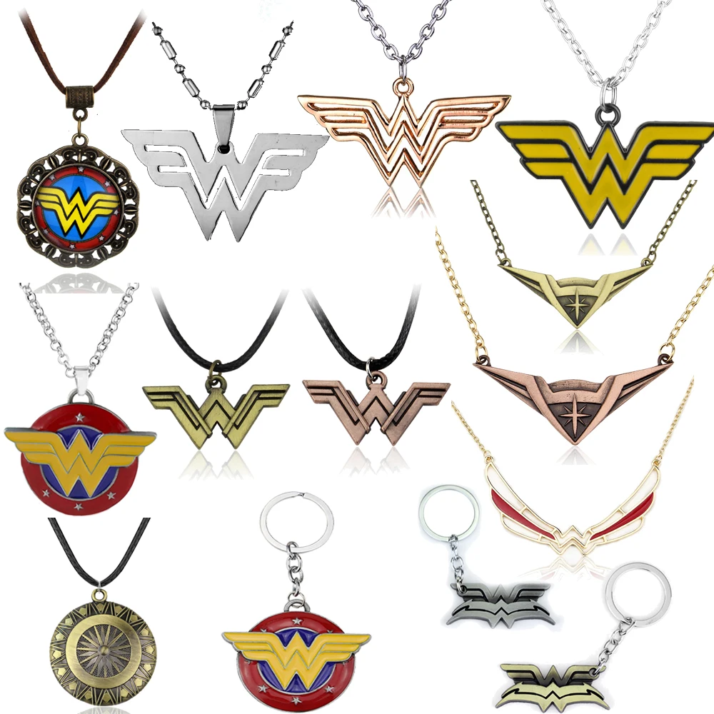 Movie Wonder Woman Logo Necklace Vintage Hawk Style Metal Chain Pendant Necklaces Jewelry For Men Women Fans Gifts Accessories