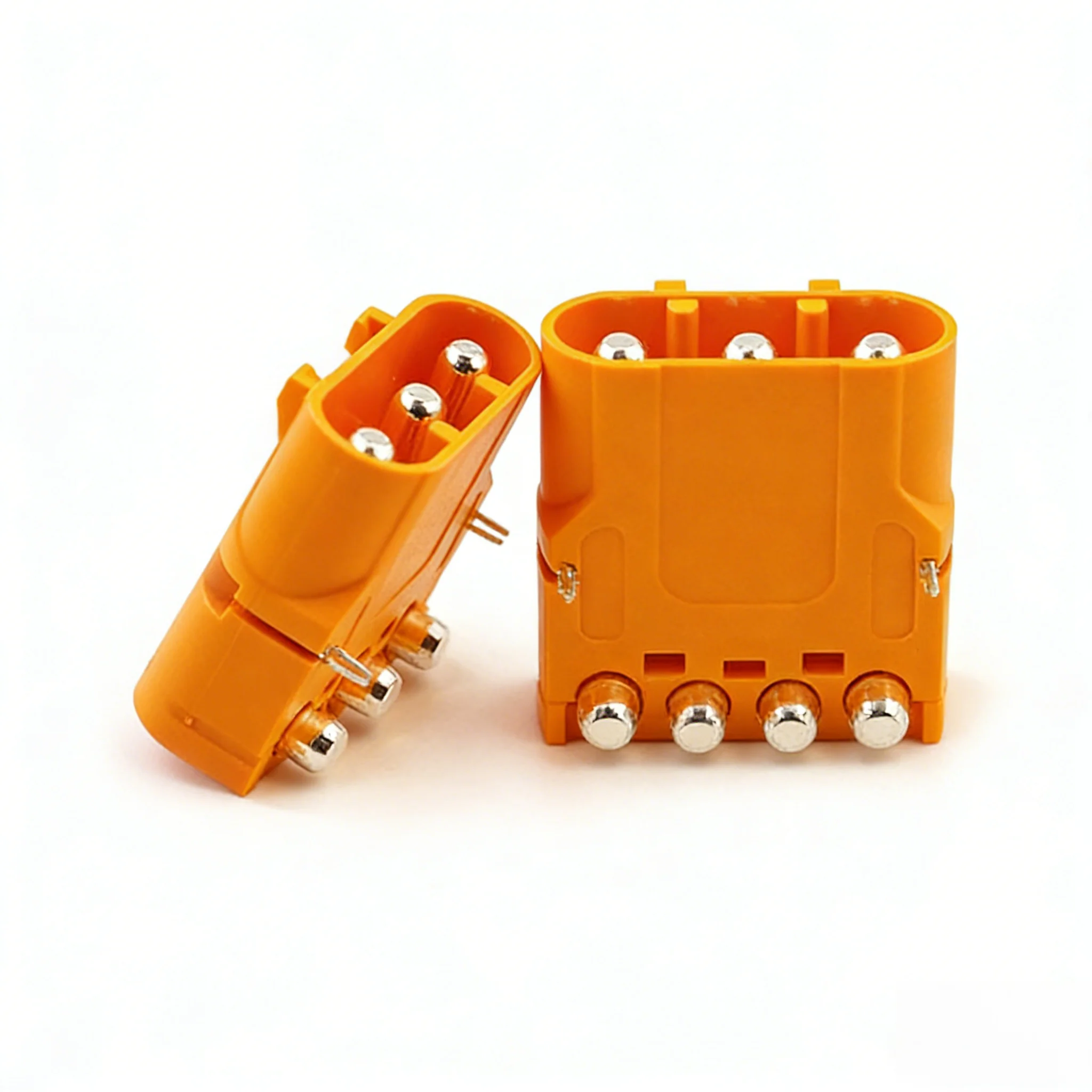Amass Original LCC40PW‑M Horizontal PCB Connector Silver Plated Copper Replace MR90 DC Battery Plug
