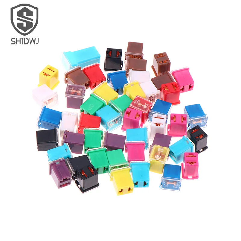 5Pcs/Lot Mini Square Fuse 20A 30A 40A 50A 60A 70A 80A 90A Set Automotive Car Fuse With Plastic Box Assortment Auto Fuse