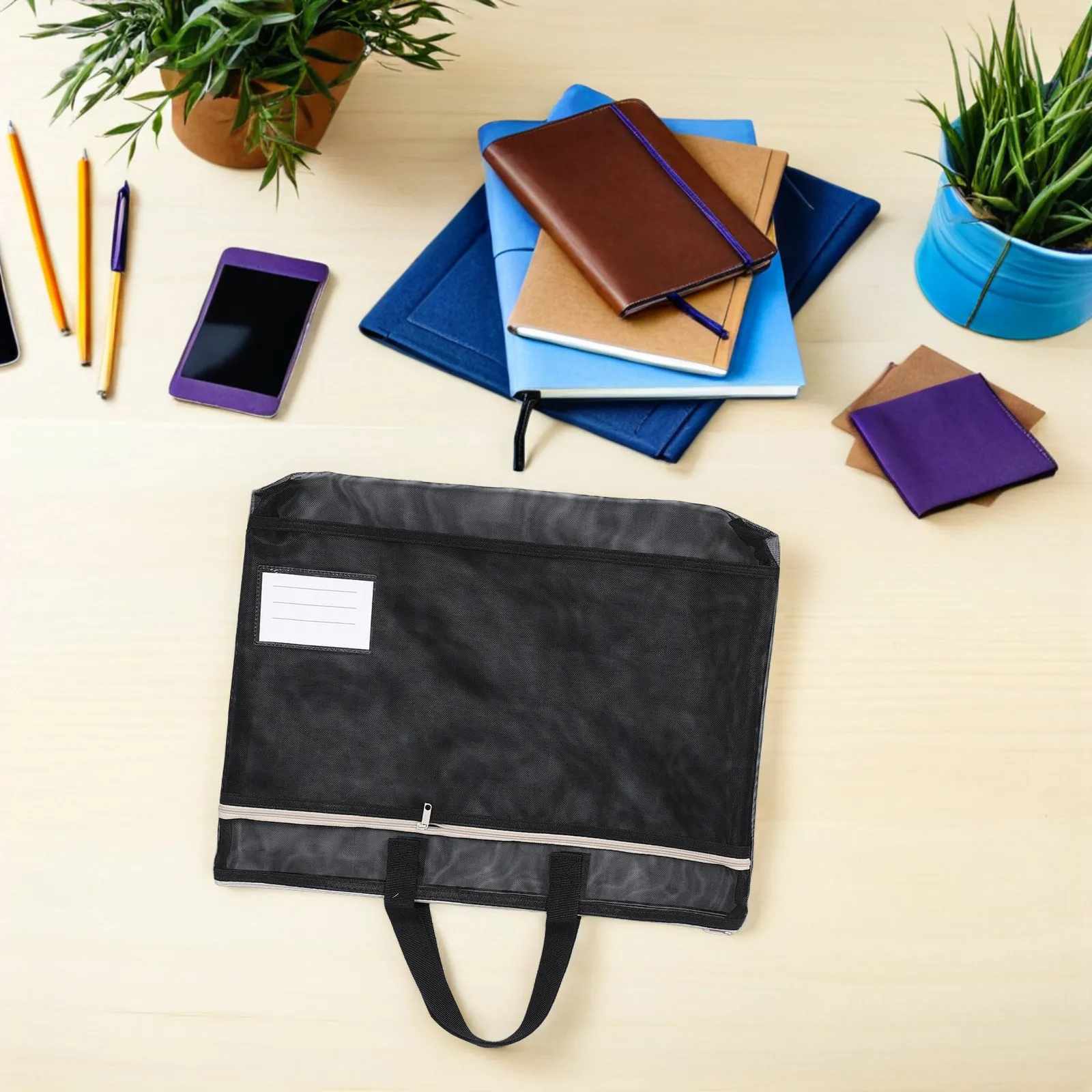 

Набор из 2 нейлоновых папок-портфелей формата А3 на молнии, вместительные сетчатые сумки для документов с ручкой, органайзеры для художественных принадлежностей, для путешествий и офиса