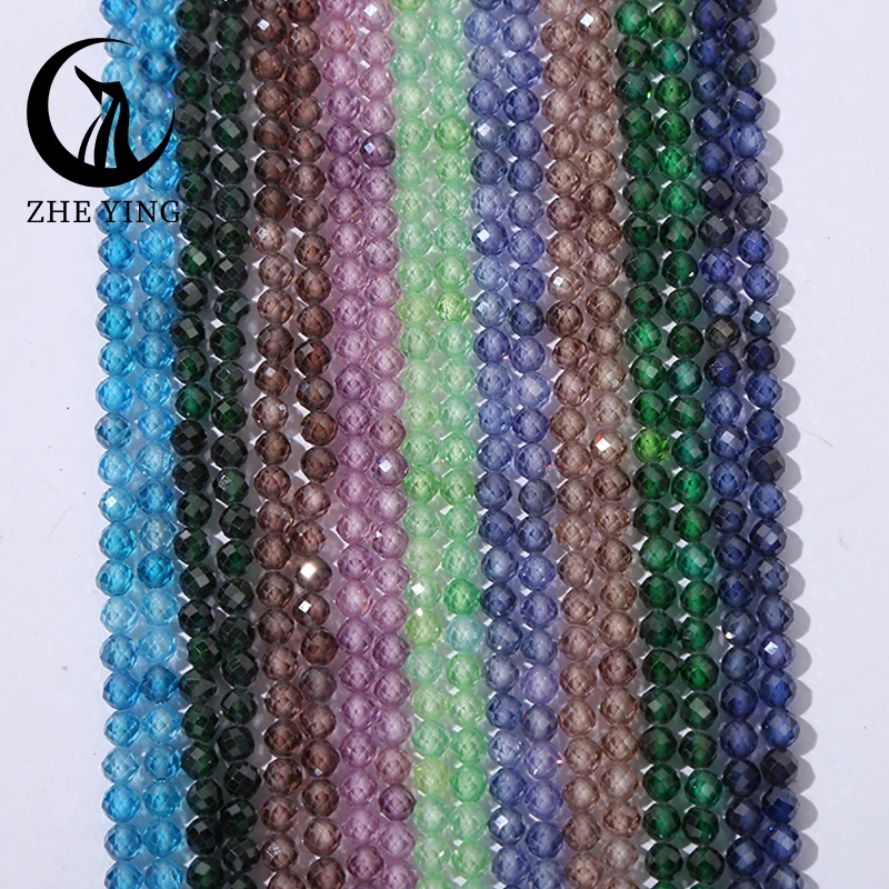 Faceted AAA Zircon Stone Beads Top Quality Gemstone Rondelle Mix Color Cubic Zirconia Stone Beads for Jewelry Making