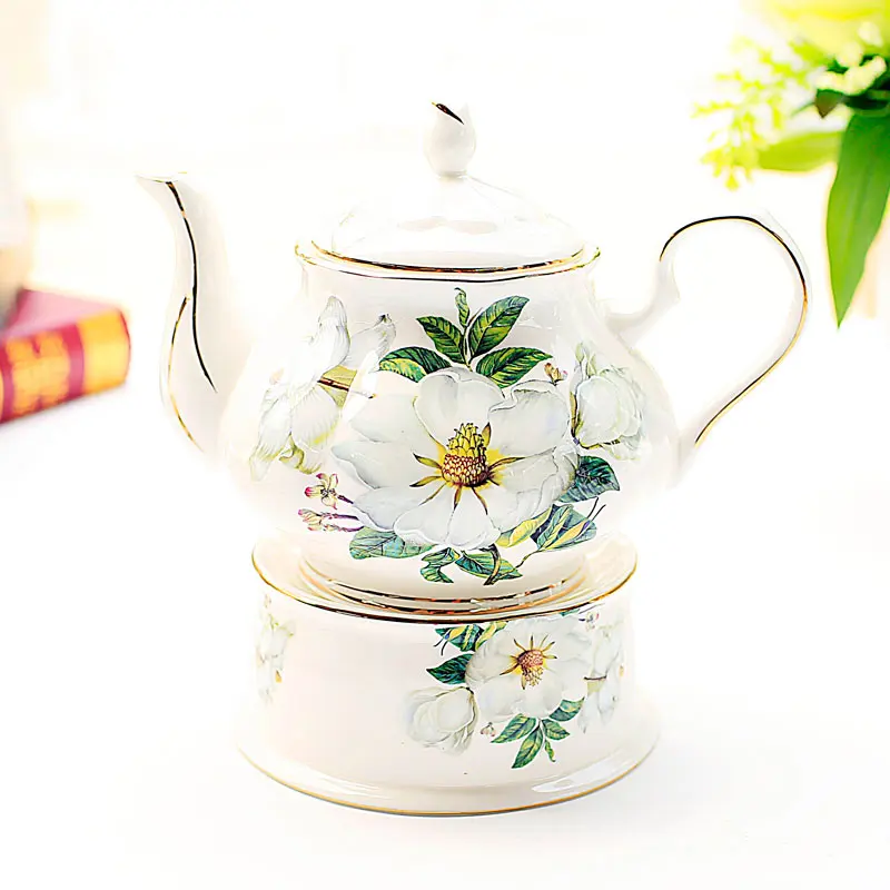 Bone china coffee pot, teapot, household hand brewed large capacity European tea set, afternoon tea pot, heat-resistant