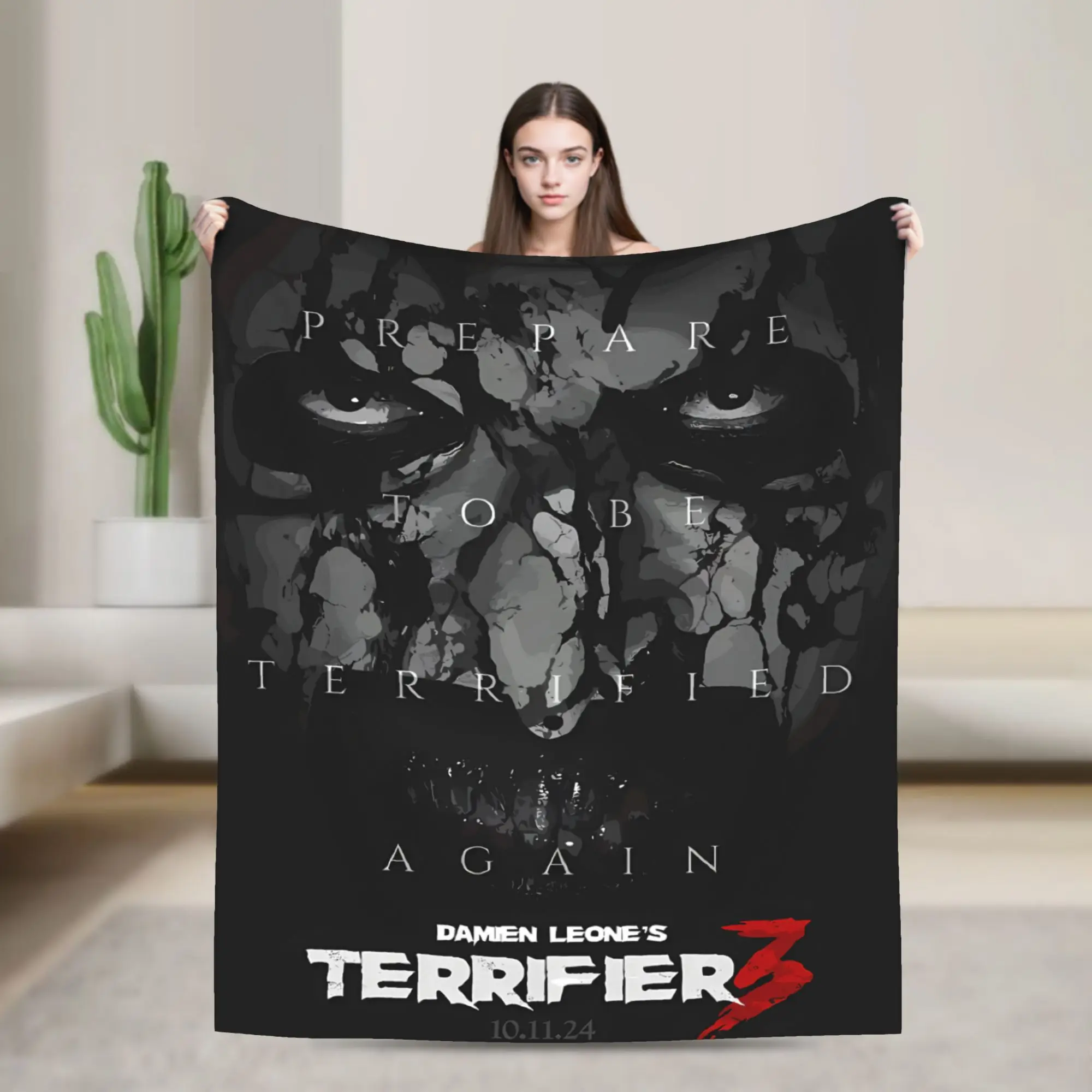 Terrifier Movie Blanket  Super Soft Novelty Plush Bedding Throws For Students Living Room Flannel Bedspread Bed Cover