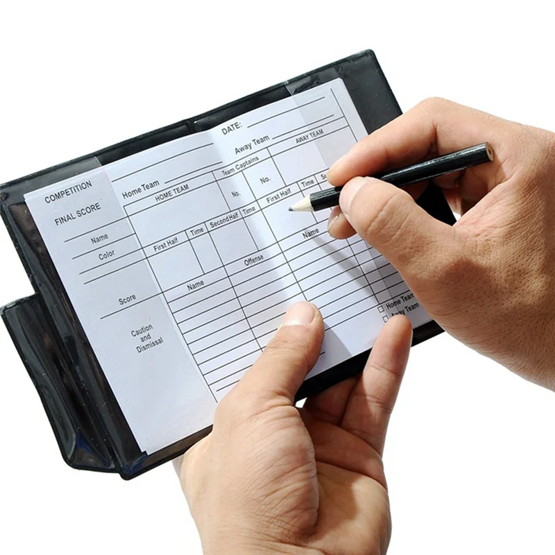 L71A 6 팩 축구 심판 카드 세트, 지갑 점수 시트가있는 경고 심판 빨간색과 노란색 카드, 연필 축구 액세서리