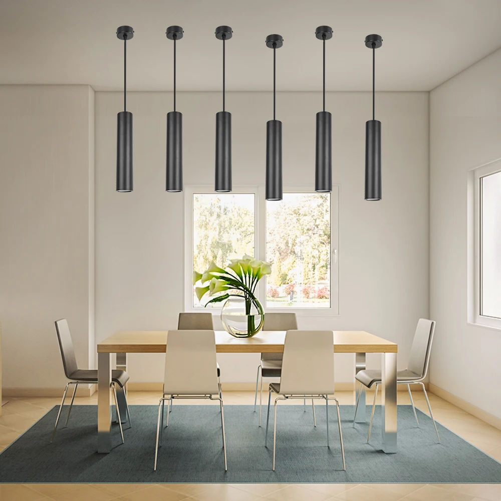 

Pendant Lamp LED Ceiling Chandelier Modern 2025 Lustre Living Room Kitchen Dining Light 160-300mm Luxury Long Tube Hanging Lamps
