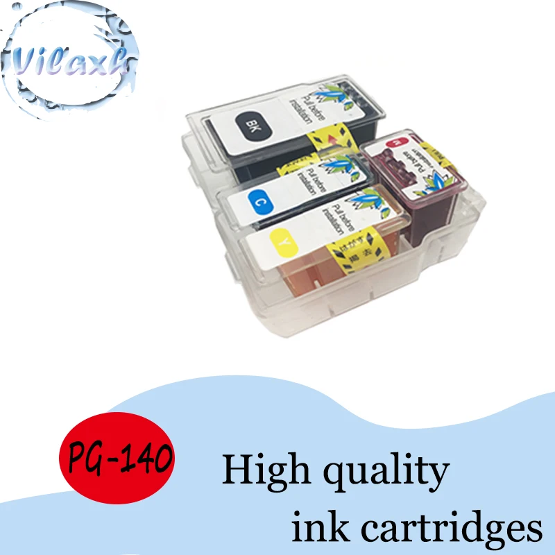 Vilaxh 140XL 141XL Smart Ink Cartridges Refill Kit for Canon PG140 CL 141 Pixma MG2400 MG2500 MG4110 MG4210 MG3110 MG3210