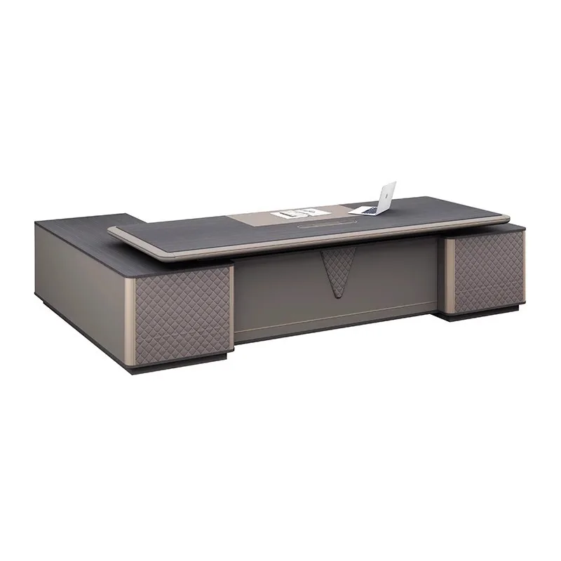 Office boss table Modern simple president table High-end atmosphere light luxury chairperson large class table and chair combina