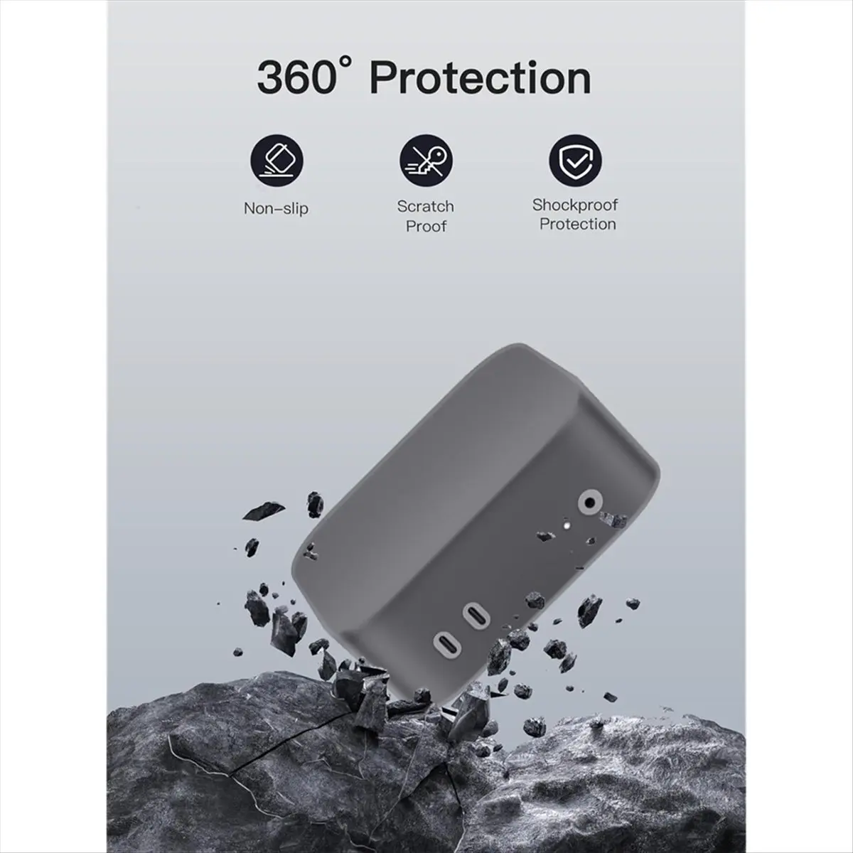 Top Mini Case for Mac Mini M4 Wear-Resistant Water-Resistant Silicone Cover Easy Installation Durable Protection Gray