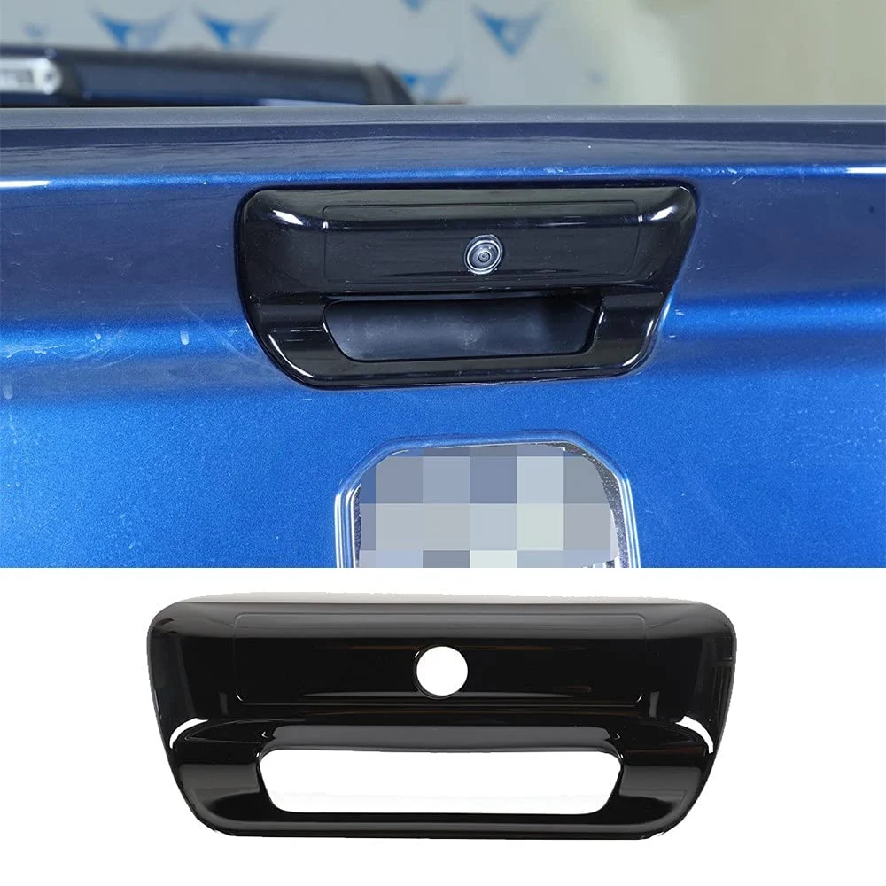 Rear Door Tailgate Handle Cover Trim for Dodge Ram 1500 2019-2021 Car Tail Door Handle Decoration Accessories ABS Black