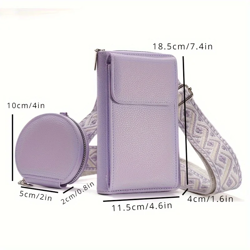 Ladies\' fashionable mobile phone bag, compact and portable small square bag, crossbody bag, free coin purse