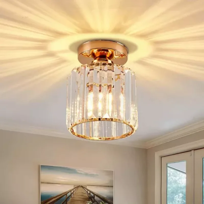 Modern decorative glass pendant lamp, wall lamp, golden circular pendant lamp