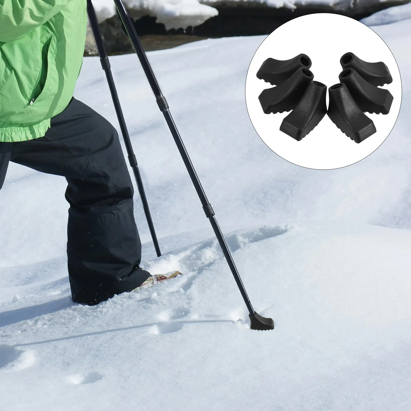 

6Pcs Universal Trekking Pole Tips Anti-Slip Replaceable Feet for Hiking Sticks Poles Enhanced Stability on Rough Ground