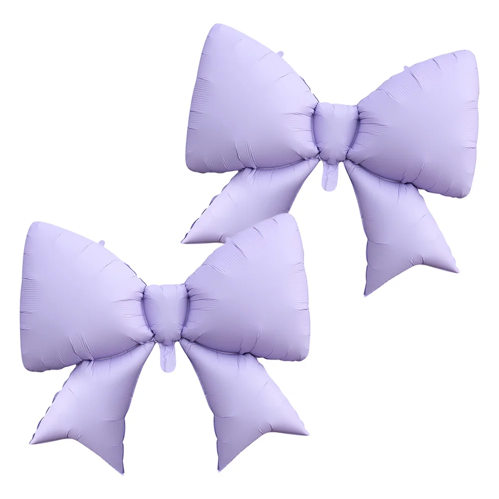 2er-Pack 39-Zoll-Matt-Lila-Ballon mit Schleife, extra großer Folienballon in Schleifenform, geeignet für Geburtstagsfeiern, Junggesellenabschiede, Weihnachten, Halloween, Jubiläumsfeiern, Verlobungs-