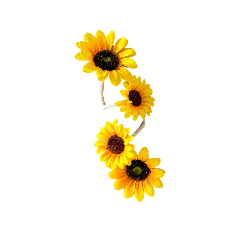 Wrap Around Sunflowers Curtain Tie for Home Window Drape Styling Decors 3XUF – Detail 1