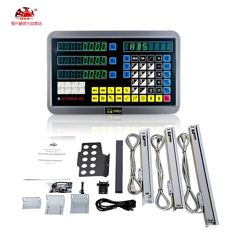 HXX 2 3 assi griglia Display di lettura digitale a controllo numerico Set DRO misurazione scala lineare righello ottico tornio contatore fresatrice