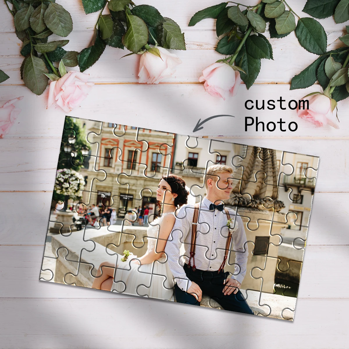 Personalized Custom Photo Puzzle Customize Couple DIY Handmade Puzzle Photo Frame As Unique Memorabilia Present For Family