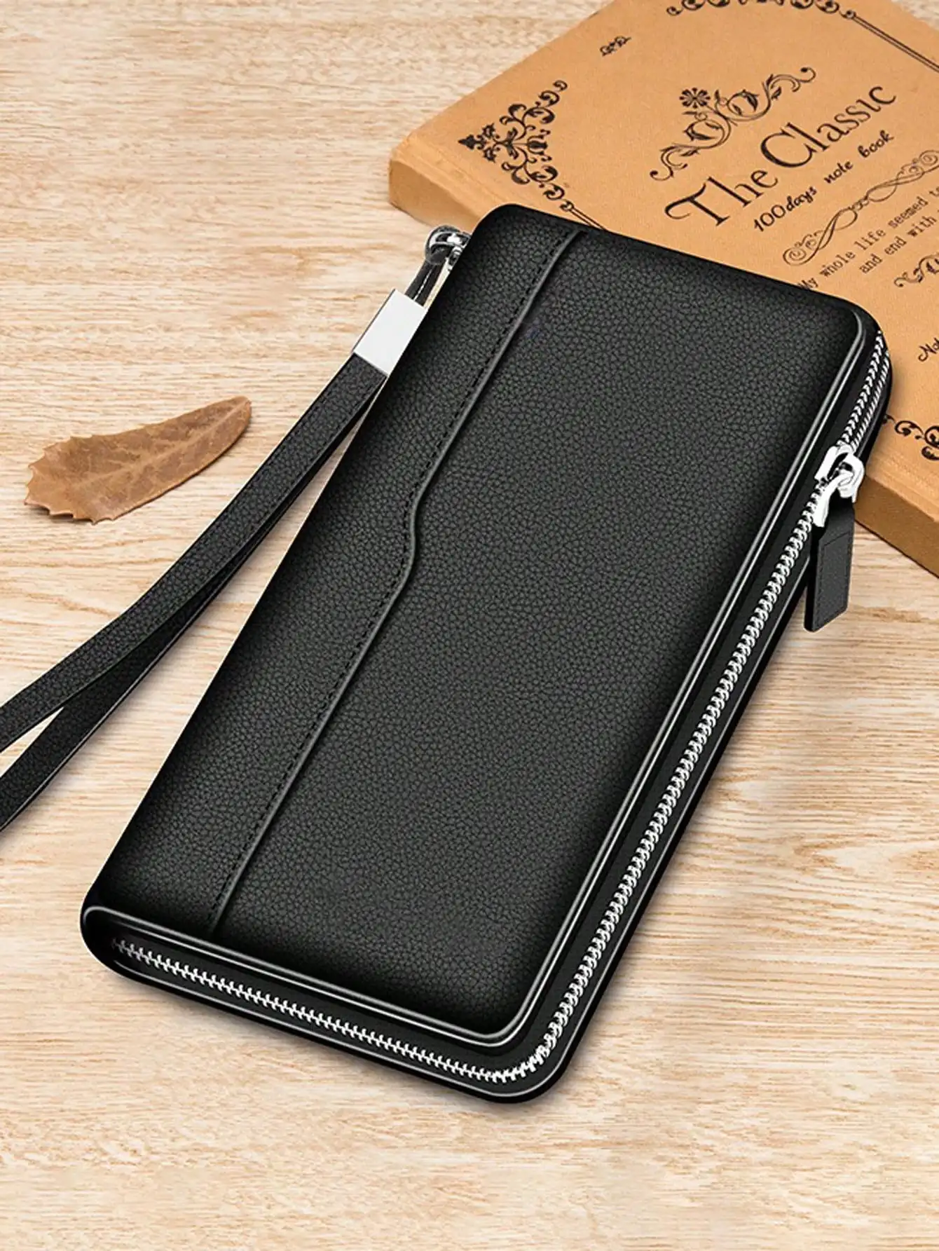 Very Simple Solid Color Basic Long Wallet Business Wallet Portable Multi-card Multi-function Mobile Wallet