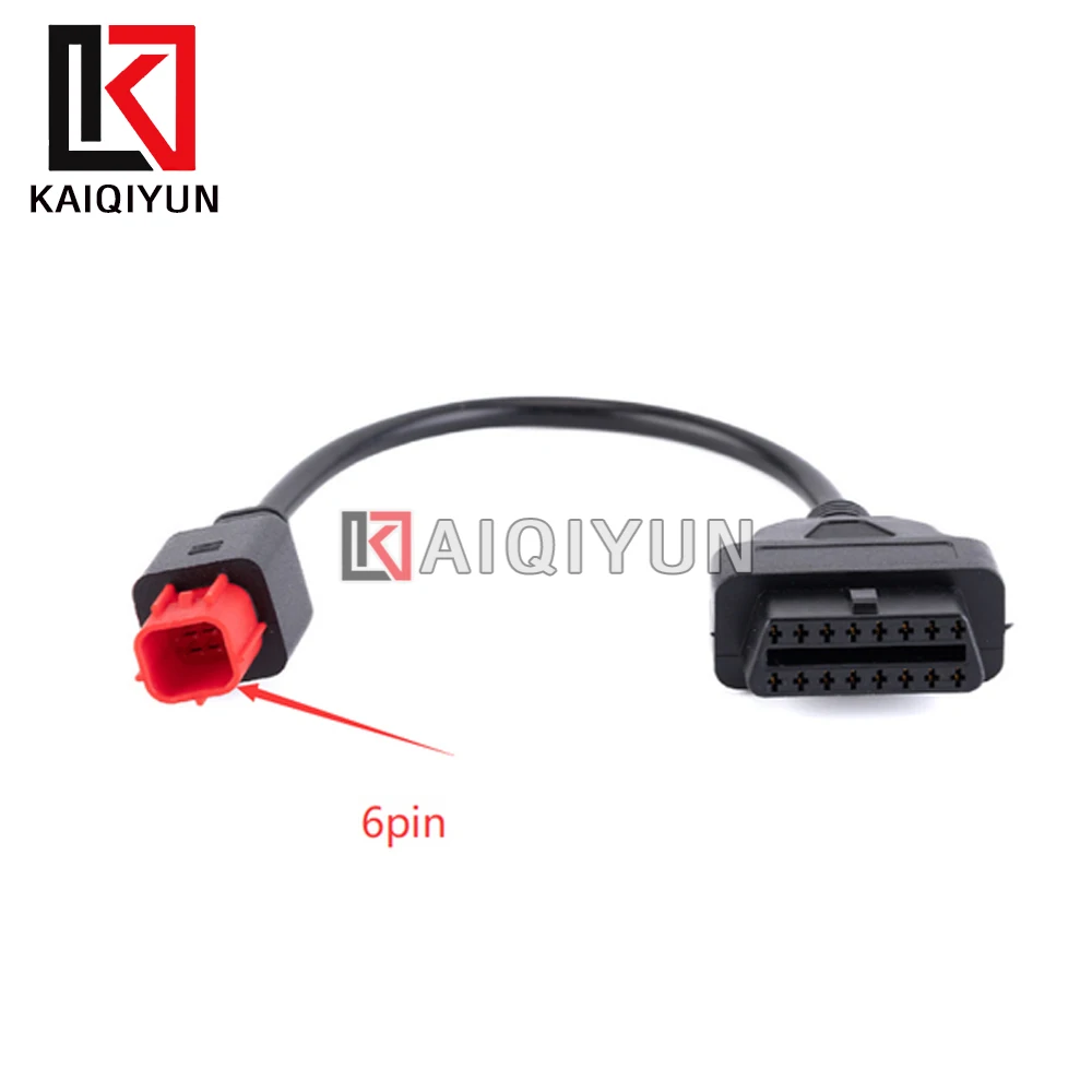 

1x 6-контактный разъем OBD2 адаптерный кабель для Guzzi Kawasaki Suzuki Yamaha Piaggio Vespa Honda мотоцикл OBD диагностический кабель