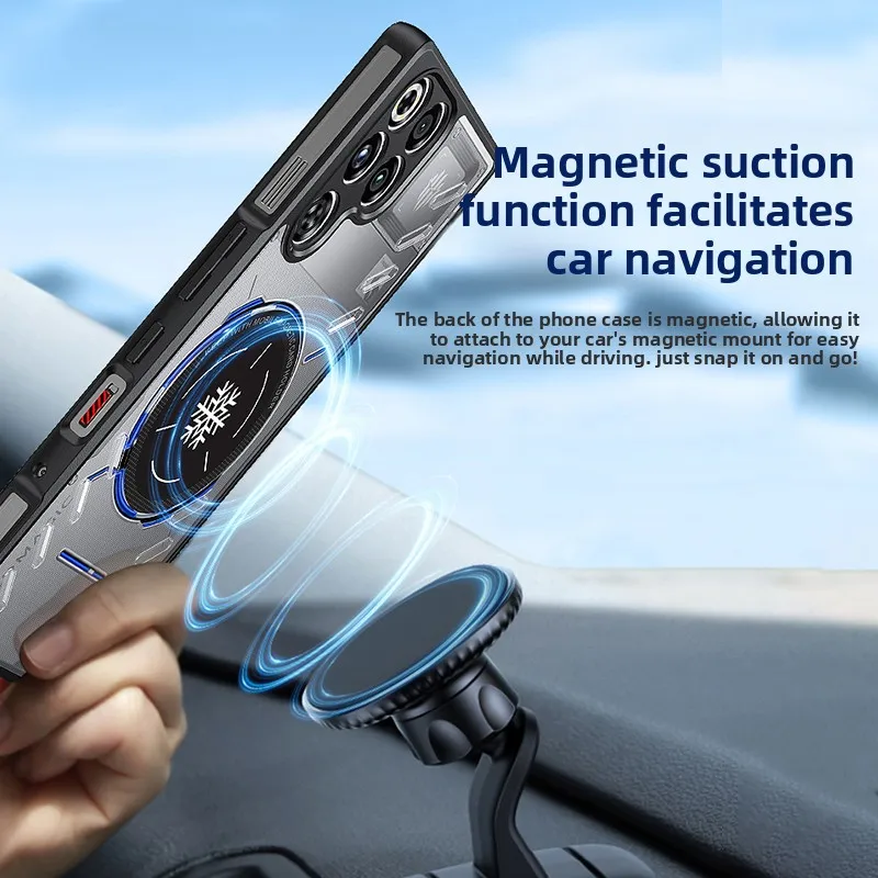 Magnetyczne etui na ZTE Nubia Redmagic 11 SPro 11Pro Plus, wysoka przezroczystość, doskonałe odprowadzanie ciepła, odporne na wstrząsy, obudowa ochronna. — zdjęcie produktu 3
