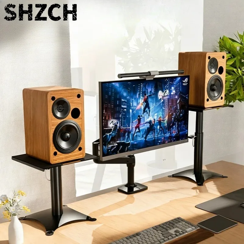 Full Metal Weighted Speaker Stand Adjustable Sound System Accessories Audio Support Rack Studio Home Audio Device Stable Bracket