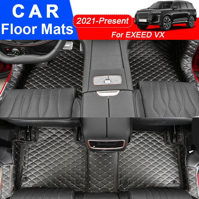 For EXEED VX 2021-Present Car Floor Mat 3D Full Surround Protect Liner Foot Pad Carpet PU Leather Waterproof Accessory