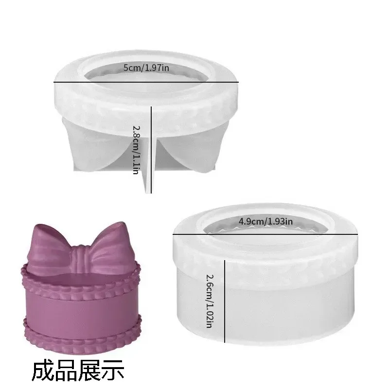 bow storage box silicone mold with lid, stackable box mold for plaster epoxy resin diy craft home decoration