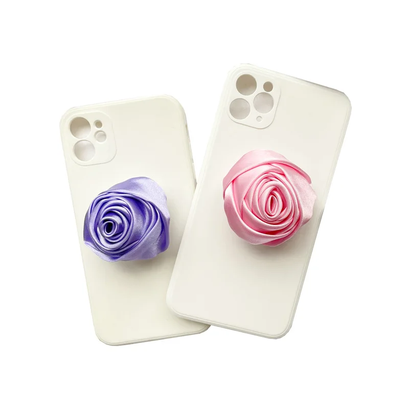 New 1PC Popular Colorful Romantic Rose flower Finger Grip ABS Ring Stand Folding Holder Phone Bracket Mount for iPhone Android