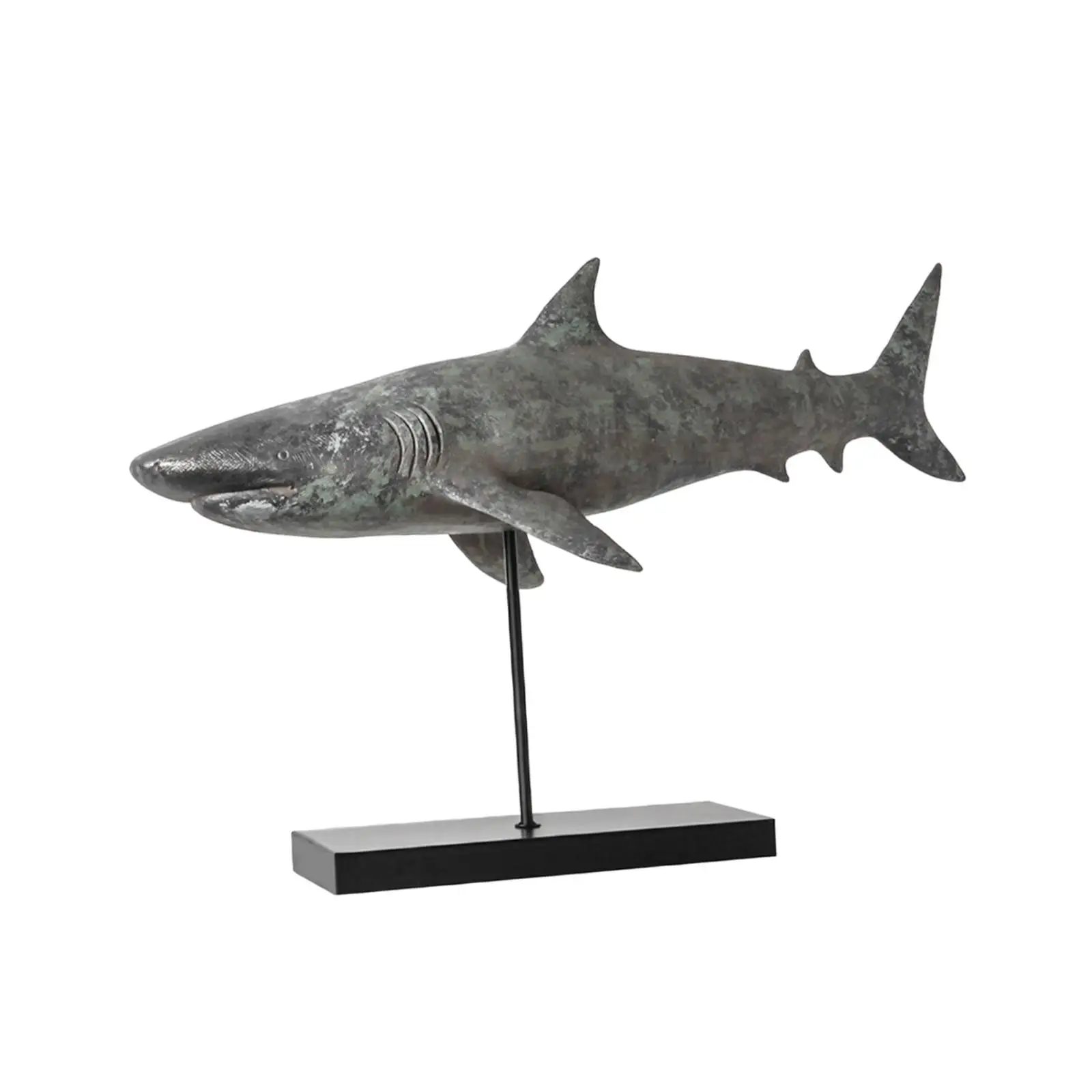 Shark Decorative Figurine Resin Crafts Retro Style Home Decor Sea Animals Ornament for Housewarming Gifts Indoor Living Room