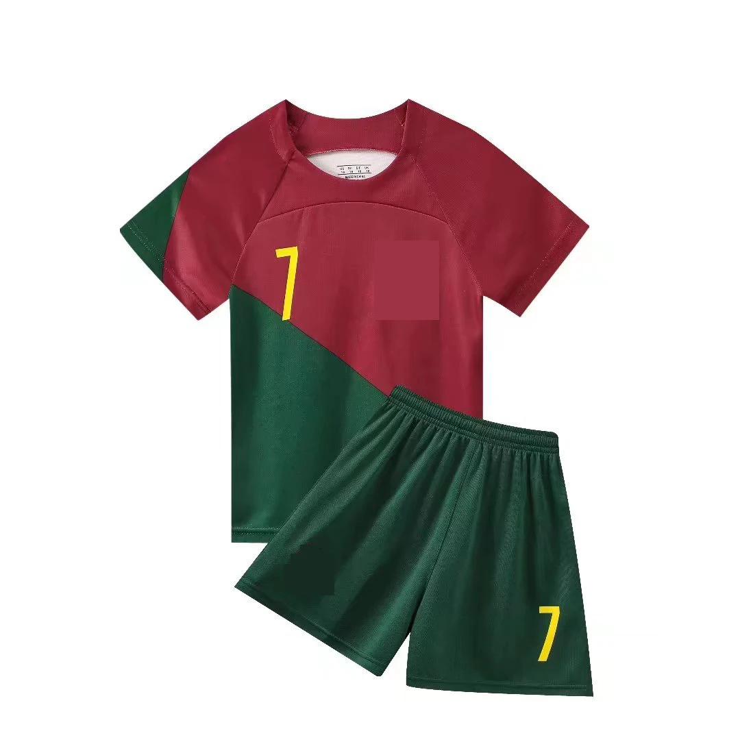 22-23 Portugal home No.7 National Team Football Jersey Set Men’s Team Uniform Jersey Kids 14-2XL