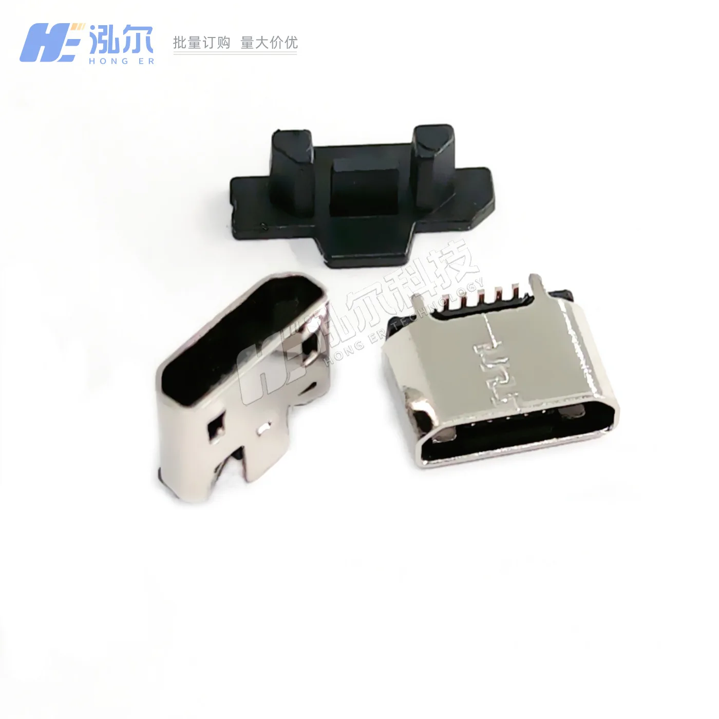 Fro MICRO 5P Female Base SMT with Positioning Post Tripod Vertical Plug-in 180 Degree Vertical Patch High Quality USB