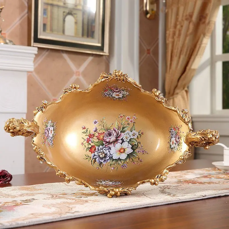 

European fruit plate, three-piece living room set, creative luxury dried fruit candy plate
