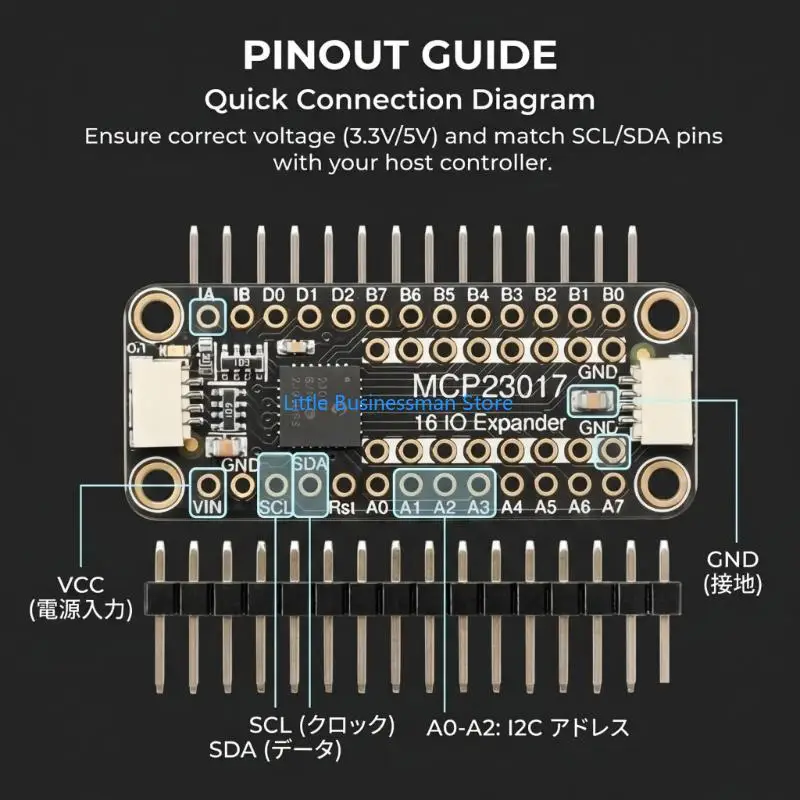 Controller Ready MCP23017 GPIO Expander Card with Contact Text M76A
