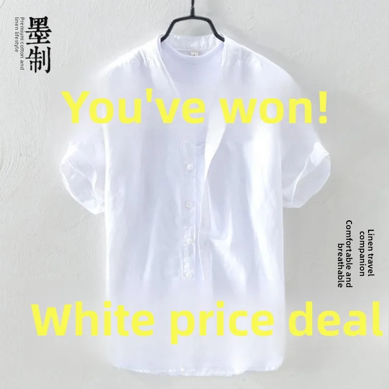 

Мужской льняной irt ort Sve Свободный крой Летний тонкий повседневный белый irt Small Fre Sle Casual irt Мужчины Осень Slim Fit