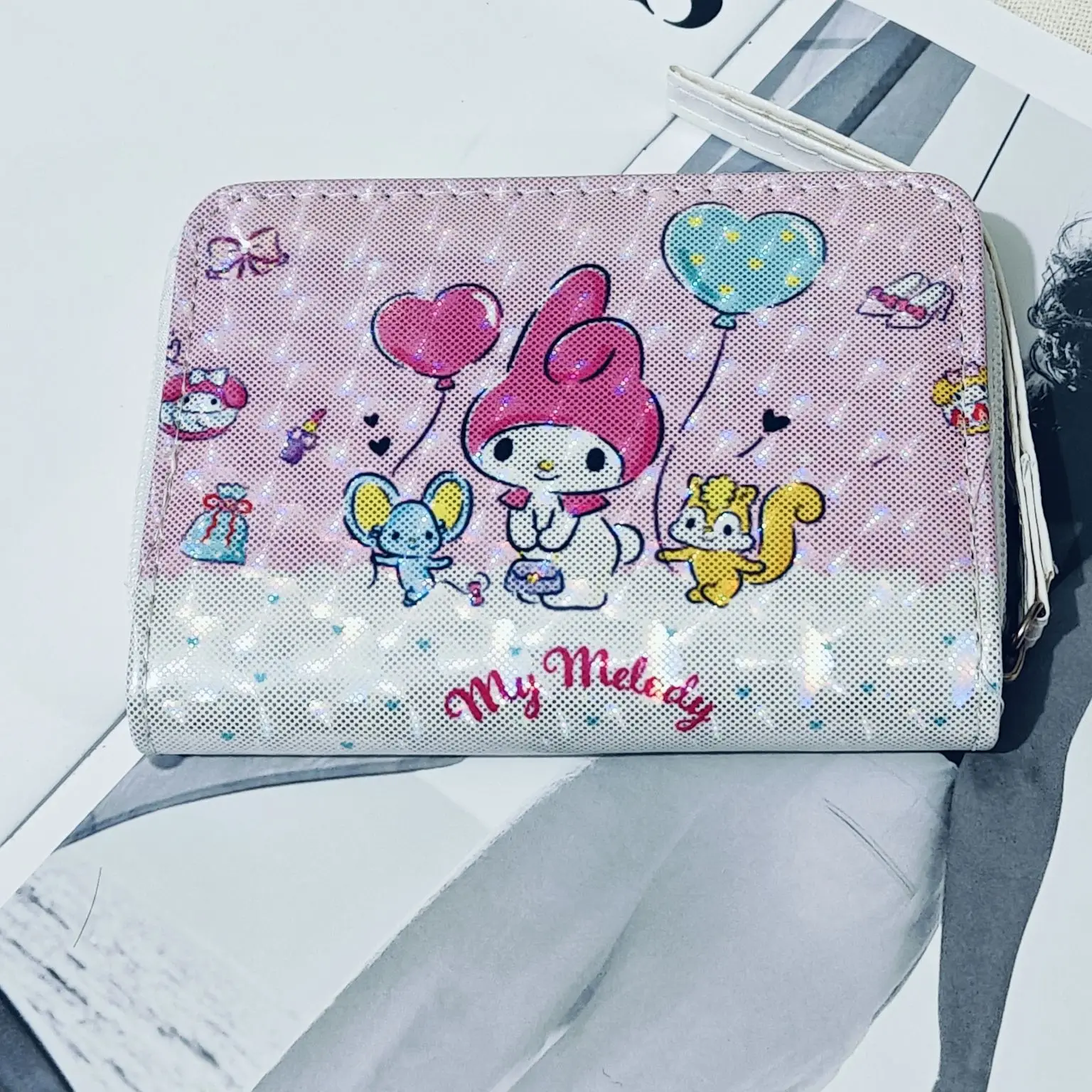 Мультфильм Sanrio My Melody Hangyodon, мини-милый кошелек для монет, брелок, подвесной кошелек, сумка для монет, маленькая сумка, праздничные подарки, игрушки
