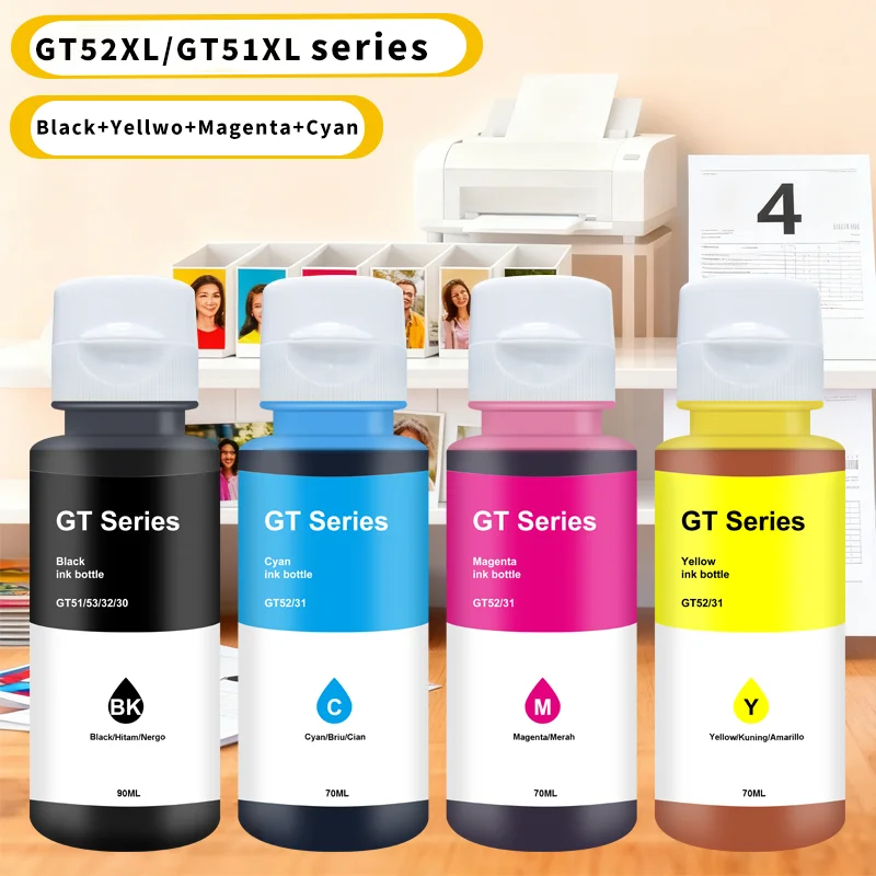 

Чернила GT52XL/GT51XL, совместимые с чернилами принтера HP для Tank 7605 7005 5105 7305 455 570 555 655 559 315 319 519 Tank7605 7306 7006