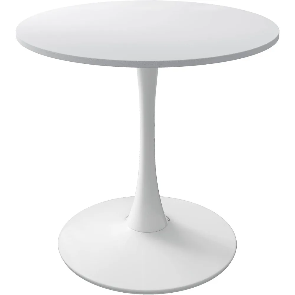 Table à manger ronde moderne avec dessus, tables sur pied en métal, tables tulipes, table de cuisine pour 2 à 4 prêts hypothécaires, 32 po