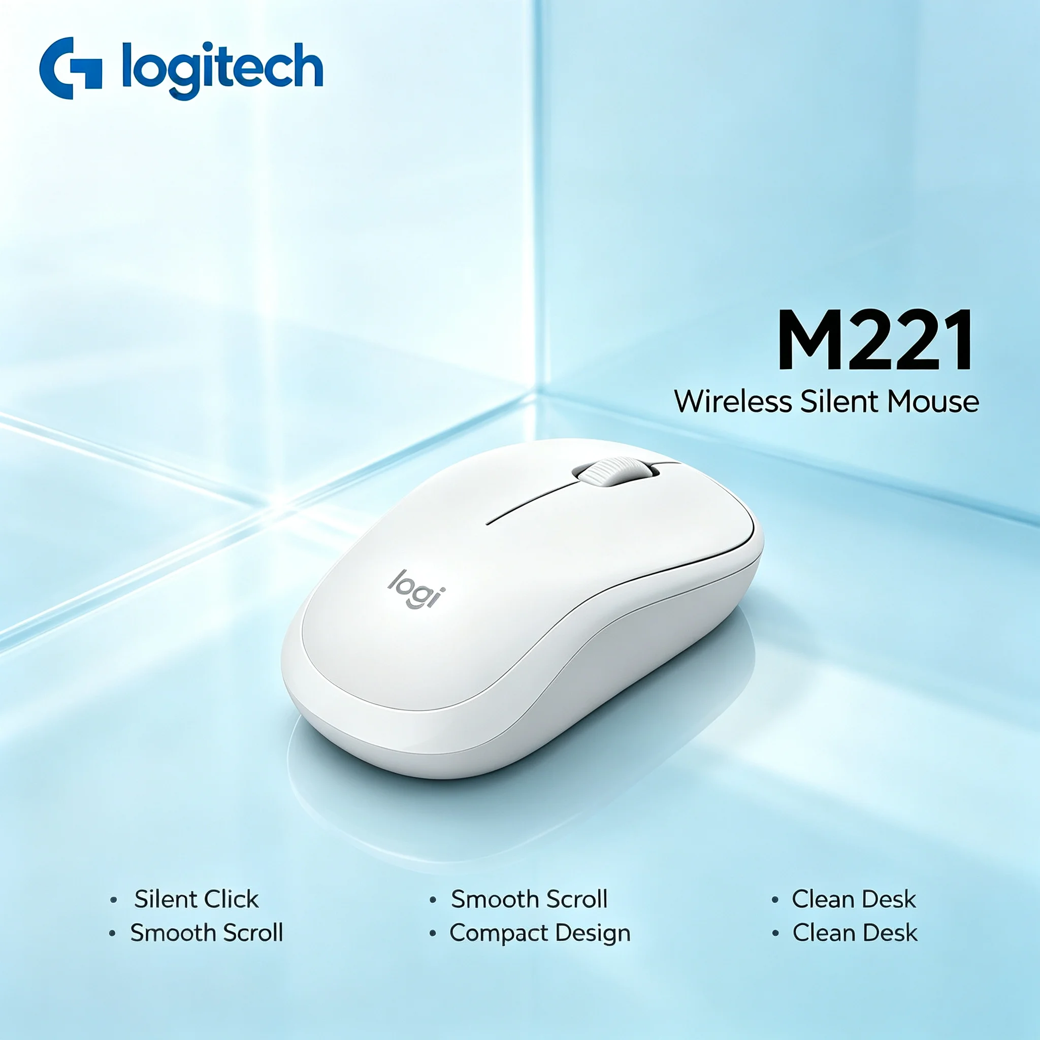 Logitech M221 Wireless Office Mouse Silent Click Function 2.4GHz Stable Connection Ergonomic Mice For Desktop Laptop