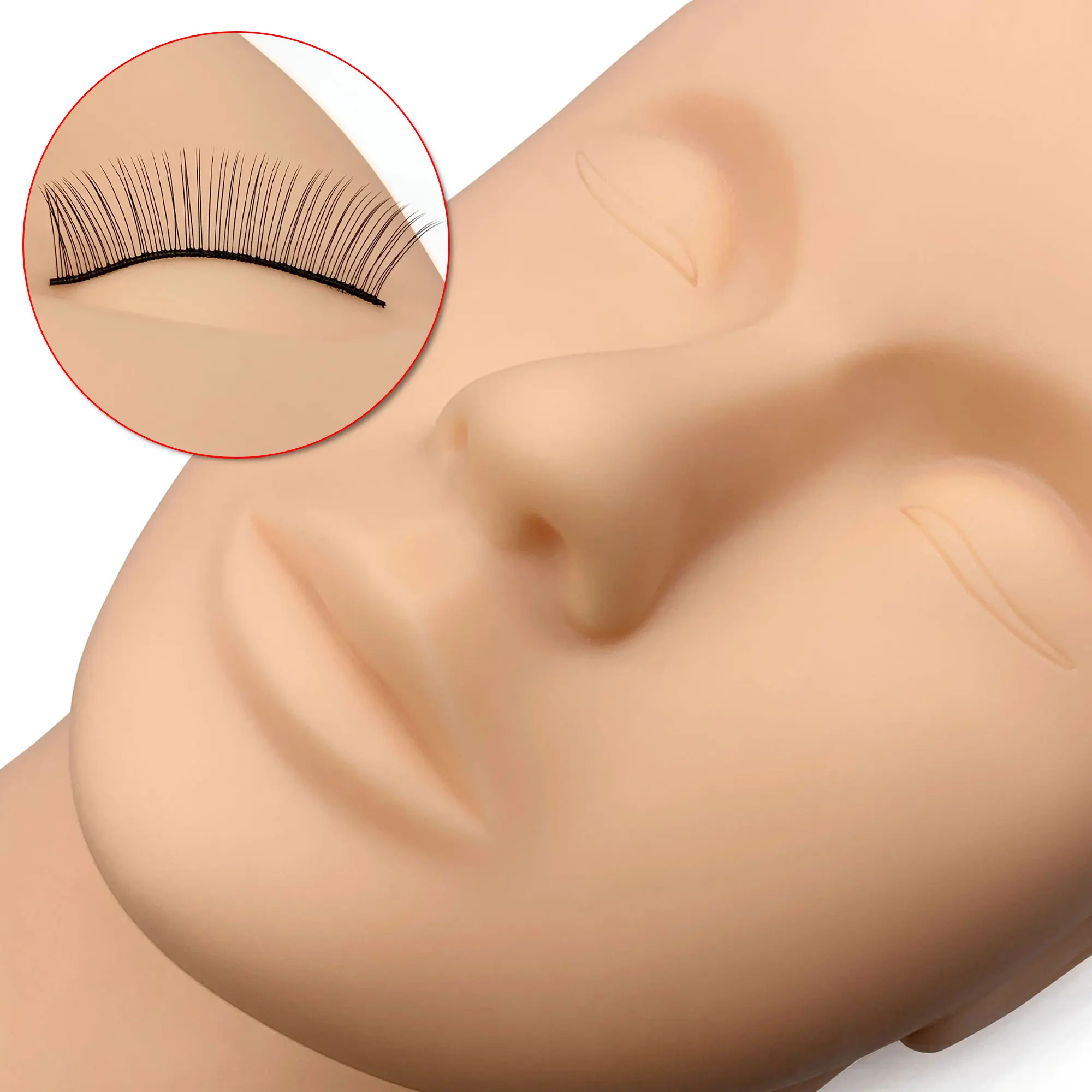 1pc Eyelashes Extension Training Mannequin Head Makeup Practice Model Head Lashes Grafted Professional Makeup Practice Tool