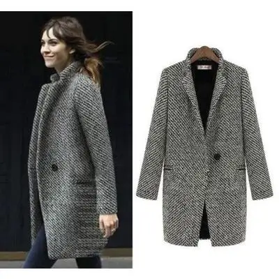 

2018 Women's Long Winter Hooded Jacket Coat Straight Cut Woolen Outerwear Cleanfit Style Regular Thickness Long Sleeve