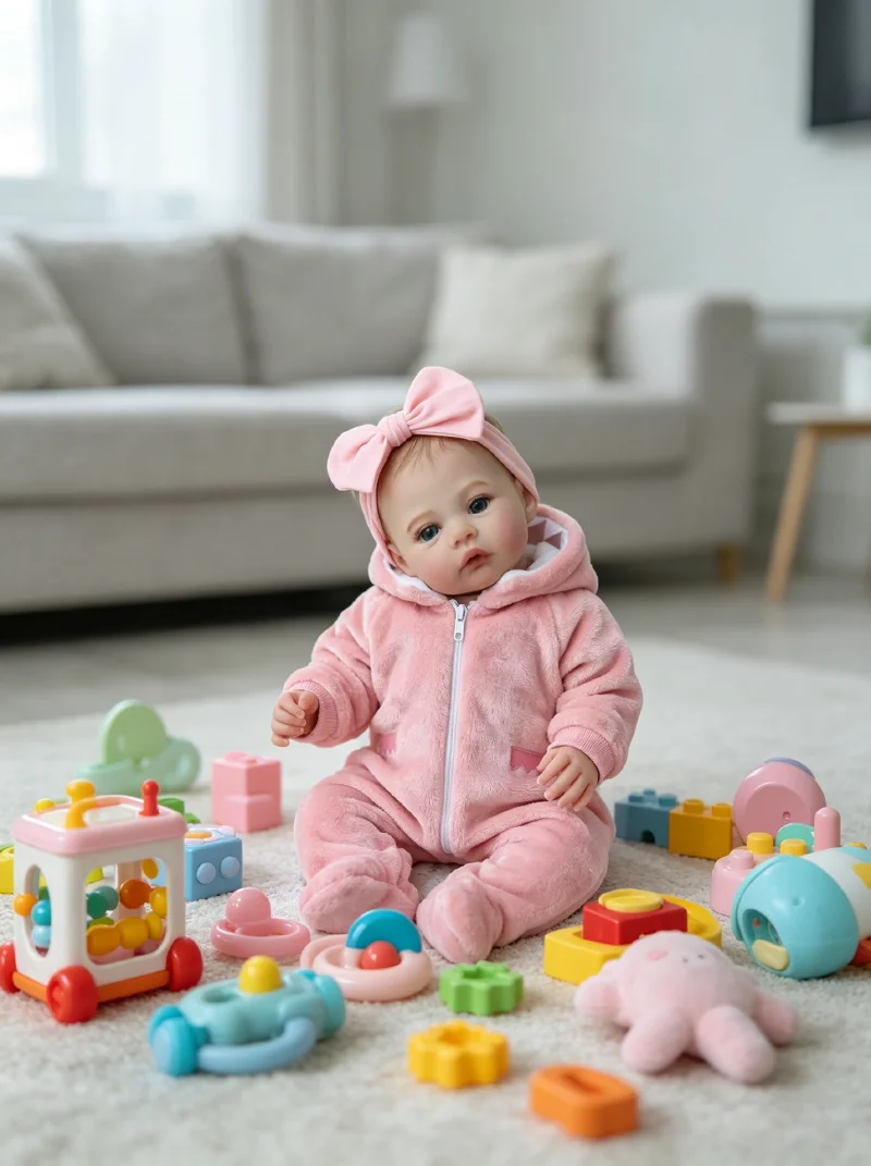 NPK 18inch Cloth /Girl Body Reborn Meadow Lifelike Cuddly Baby Multiple Layers Painting 3D Skin with Visible Veins