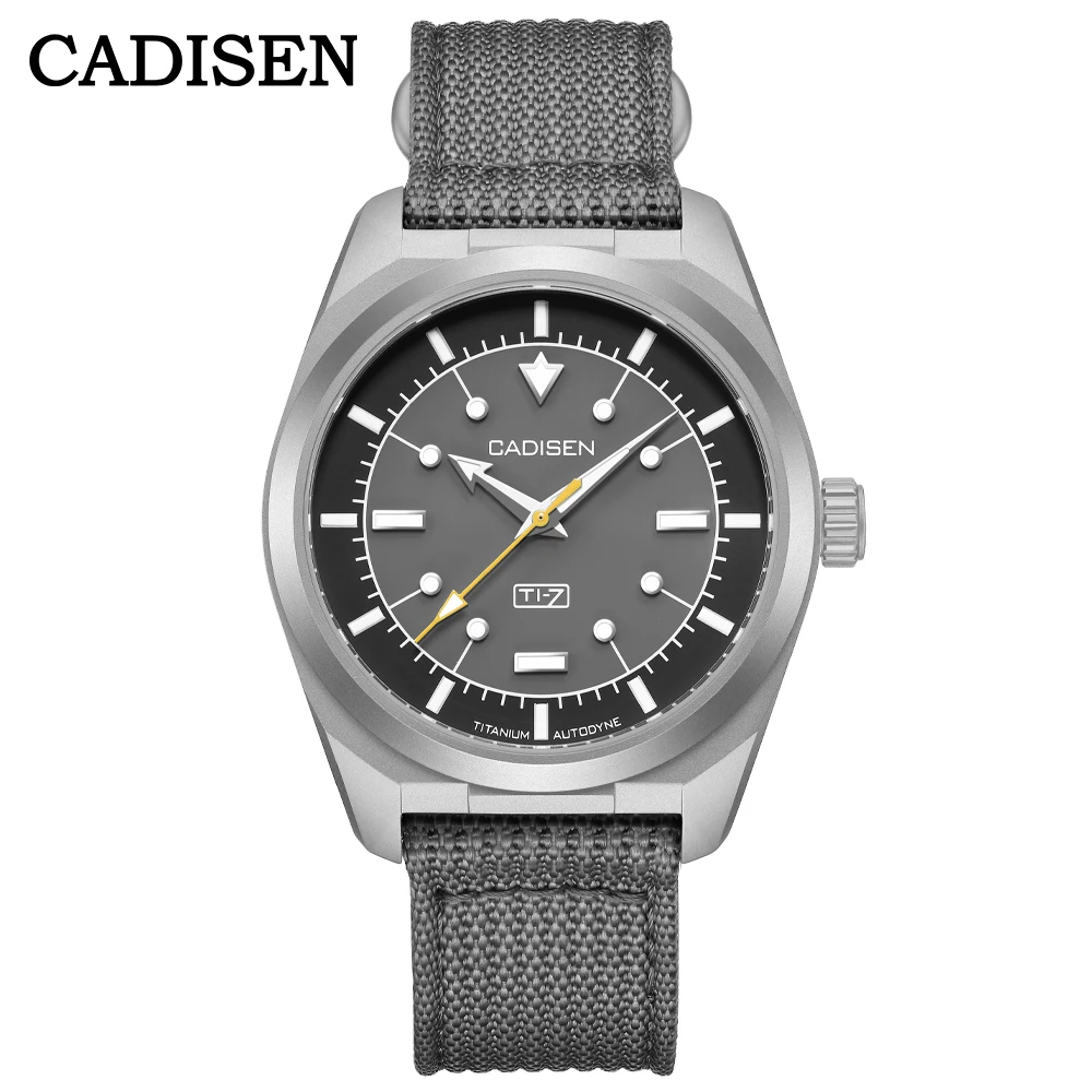 CADISEN TI-7 2026 NEU Autodyne Titanstahl Automatische Mechanische Canvas-Armbanduhr MIYOTA 8215 Leuchtende Wasserdichte Herrenuhren