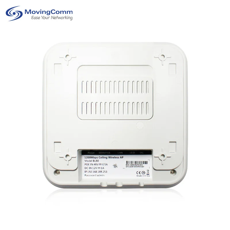 Router bezprzewodowy 1200 Mb/s Dual Band 2.4 GHz 5 GHz Wifi5, szerokopasmowy internet, wewnętrzny punkt dostępowy Wi-Fi do montażu sufitowego.