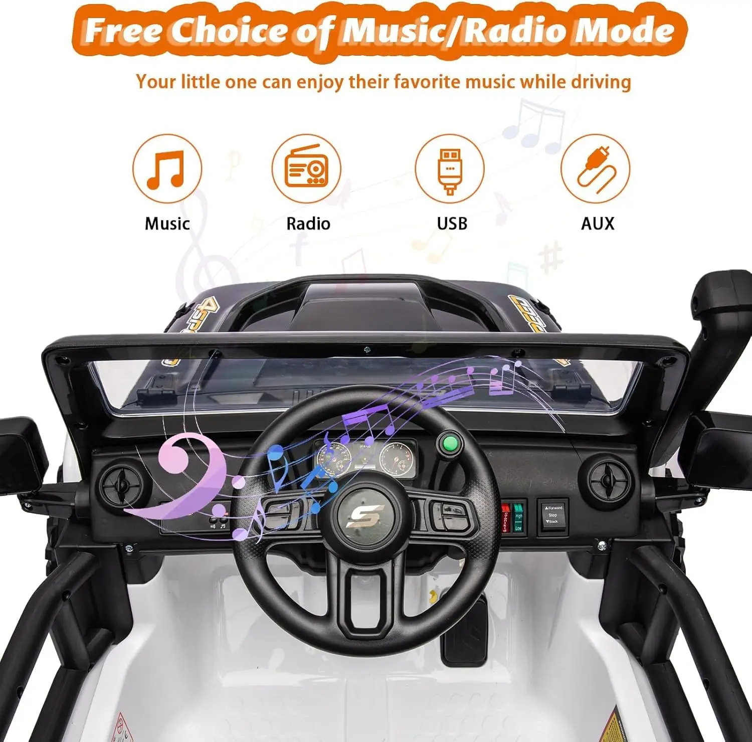 24V 2 Seater Ride On Car for Kids Electric Truck with Remote Control Ride on Truck w/ 4-Wheeler Suspension 4WD Battery Powered