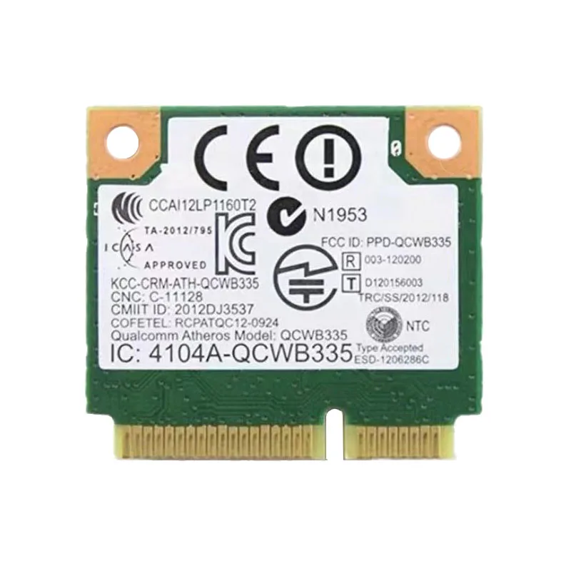 Atheros DW1705 Wireless 802.11N+Bluetooth 3.0 150Mbps Wifi Half Mini PCI-E Wlan card QCWB335 for DELL Asus Acer Toshiba WIFI