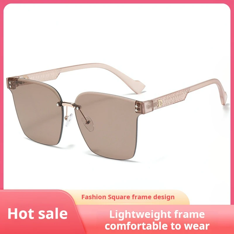 

2025 New Rimless Bevelled Sunglasses Women Ultra Light Trendy Design Slim Face Frame Celebrity Inspired Instagram Style