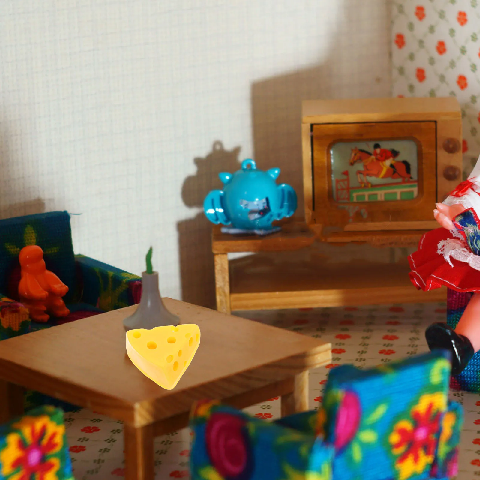 

30 pcs Miniature Triangle Cheesecakes Fake Cheese For Kitchen Decoration Play Pretend Food Accessories Mini