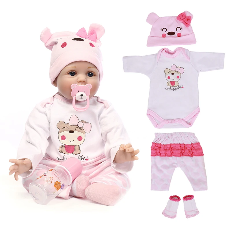 55CM silicone Real Reborn doll clothes shoes accessories 22inch Babies Doll Beautiful Clothes Jumpsuit Dress Sweater DIY Toys