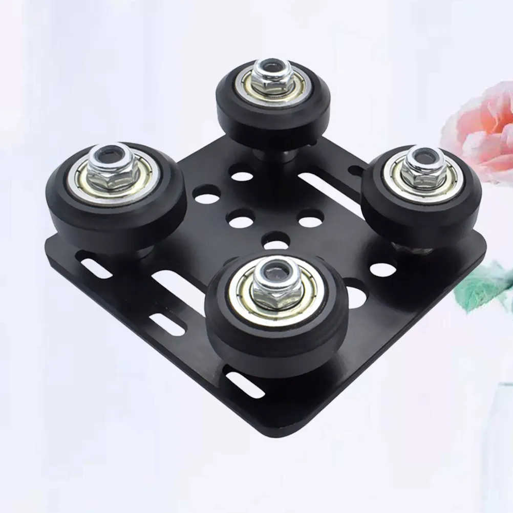 

1Set Aluminum Profiles Wheels for 3D Printer 2020 Black Special Slide Plate Pulley Extruder Back Support Plate