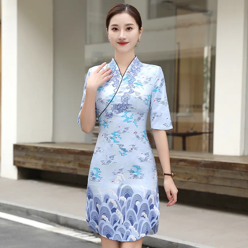 

Stewardess professional wear female flight attendant uniform cheongsam high-end welcome etiquette sales front desk work clothes